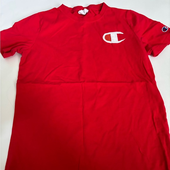 Champion Shirt Boys Size Large Red Short Sleeve Crew Neck Kids T-Shirt - Picture 1 of 4